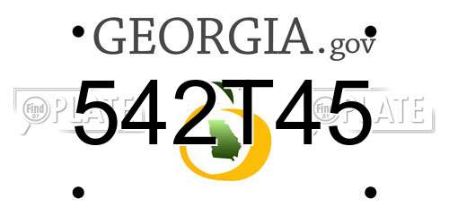 542T45 Georgia License Plate