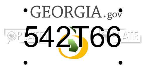 542T66 Georgia License Plate