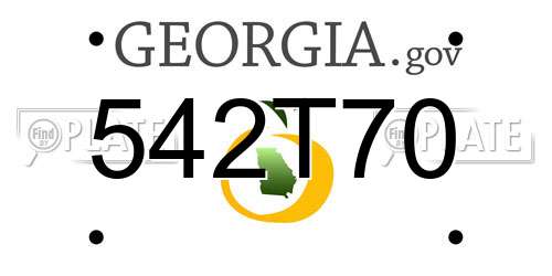 542T70 Georgia License Plate