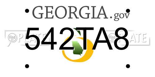 542TA8 Georgia License Plate