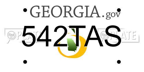 542TAS Georgia License Plate