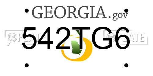 542TG6 Georgia License Plate