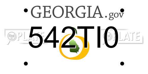 542TI0 Georgia License Plate