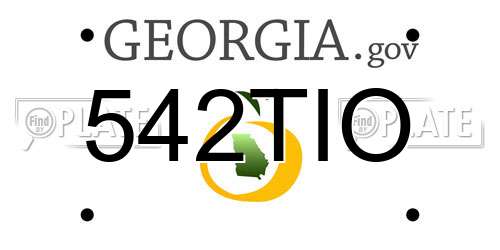 542TIO Georgia License Plate