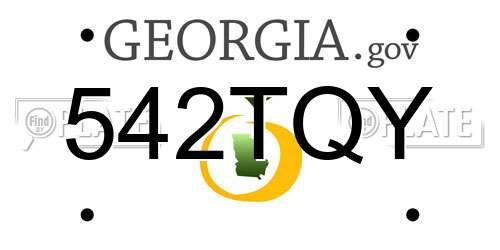 542TQY Georgia License Plate