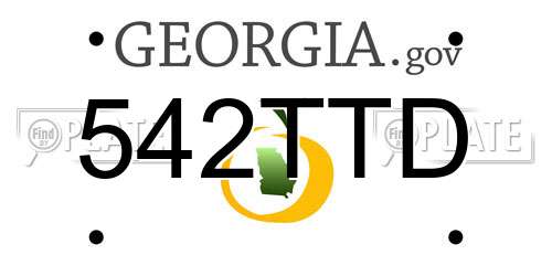 542TTD Georgia License Plate