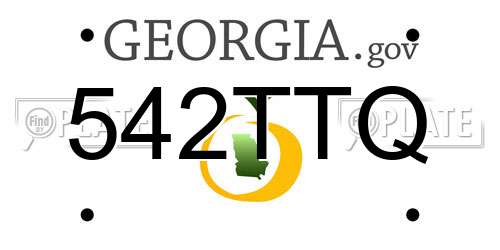 542TTQ Georgia License Plate