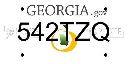 542TZQ Georgia License Plate