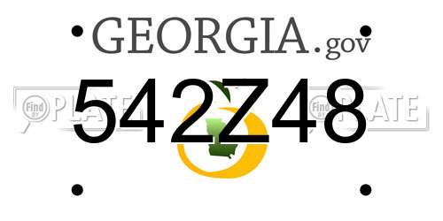 542Z48 Georgia License Plate