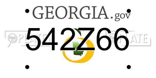 542Z66 Georgia License Plate