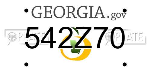 542Z70 Georgia License Plate
