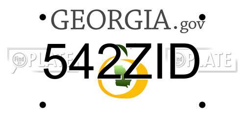 542ZID Georgia License Plate