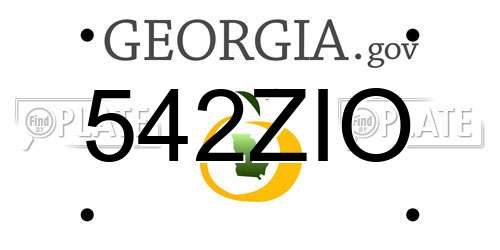 542ZIO Georgia License Plate