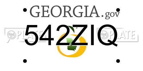 542ZIQ Georgia License Plate