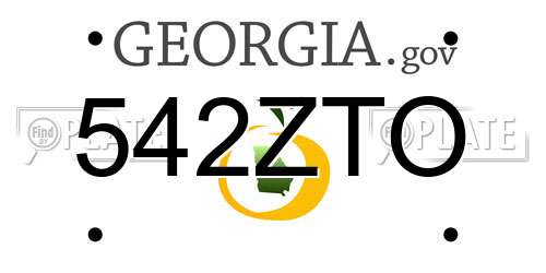 542ZTO Georgia License Plate