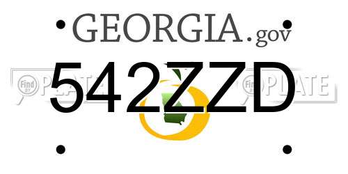 542ZZD Georgia License Plate