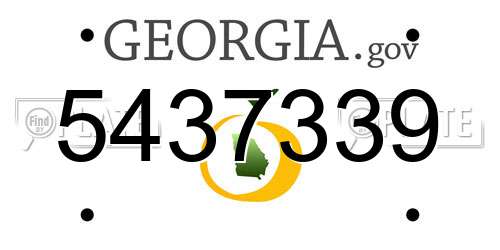 5437339 Georgia License Plate