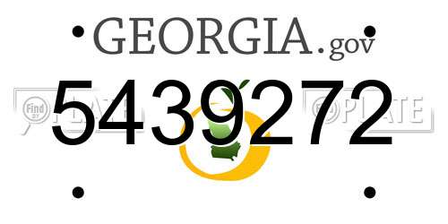 5439272 Georgia License Plate