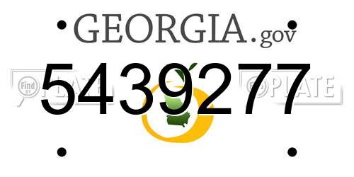 5439277 Georgia License Plate