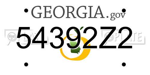 54392Z2 Georgia License Plate