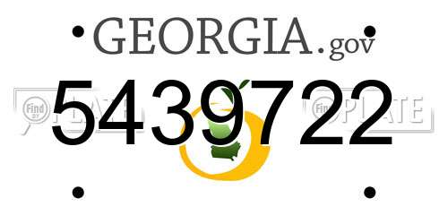 5439722 Georgia License Plate
