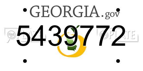 5439772 Georgia License Plate
