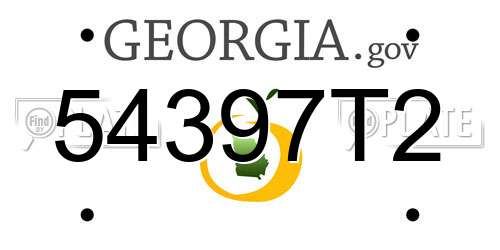 54397T2 Georgia License Plate