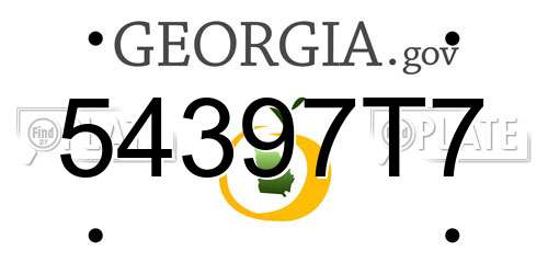 54397T7 Georgia License Plate