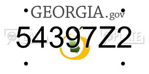 54397Z2 Georgia License Plate