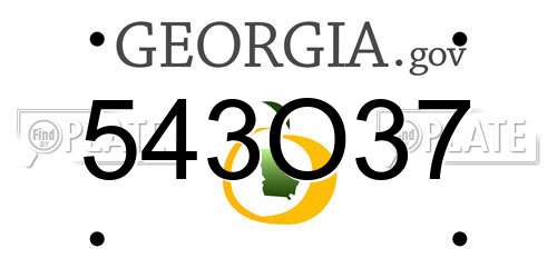 543O37 Georgia License Plate