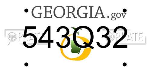 543Q32 Georgia License Plate