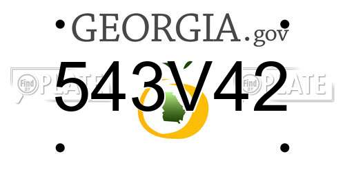 543V42 Georgia License Plate