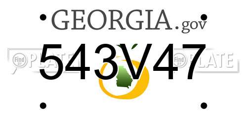 543V47 Georgia License Plate