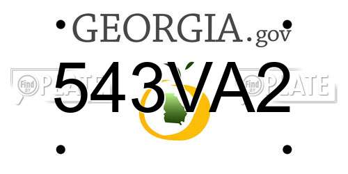 543VA2 Georgia License Plate
