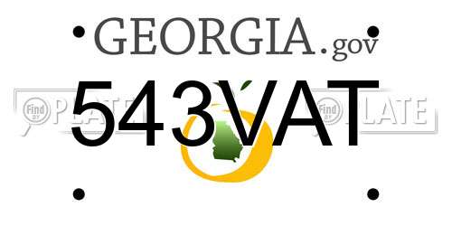 543VAT Georgia License Plate