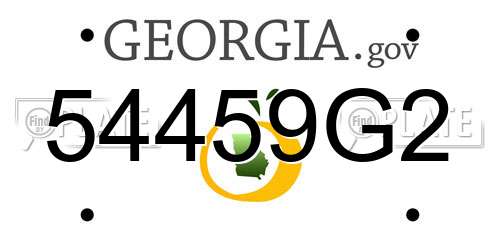 54459G2 Georgia License Plate