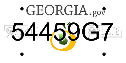 54459G7 Georgia License Plate