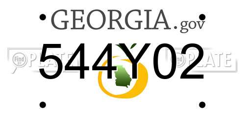 544Y02 Georgia License Plate