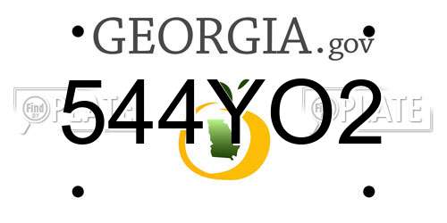 544YO2 Georgia License Plate
