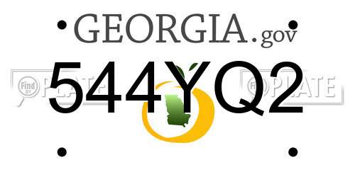 544YQ2 Georgia License Plate