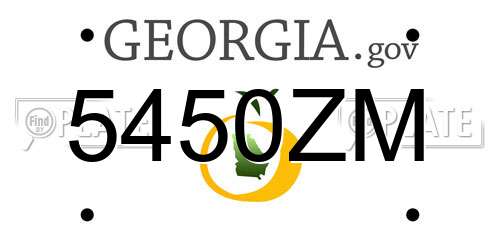 5450ZM Georgia License Plate