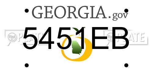 5451EB Georgia License Plate