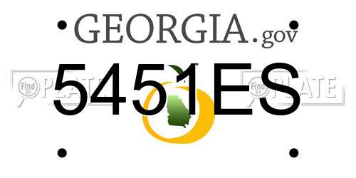 5451ES Georgia License Plate