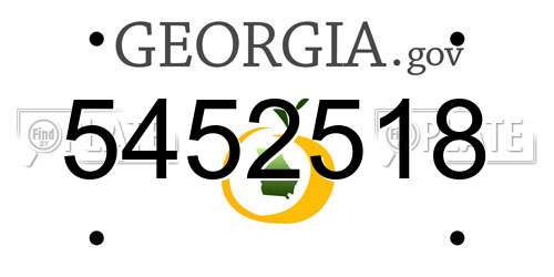 5452518 Georgia License Plate