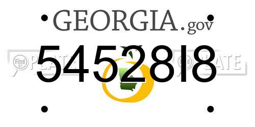 54528I8 Georgia License Plate