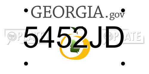 5452JD Georgia License Plate