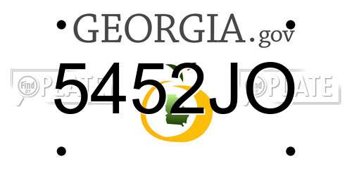 5452JO Georgia License Plate