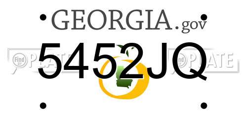 5452JQ Georgia License Plate