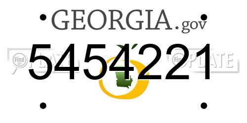5454221 Georgia License Plate