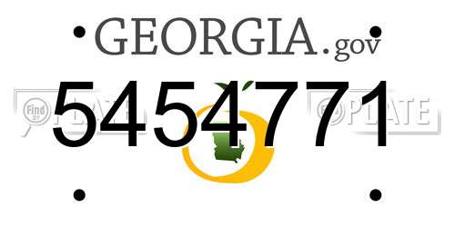 5454771 Georgia License Plate